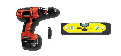Tools needed to assemble EZ Pads: cordless drill, #2 or #3 phillips screwdriver bit, bubble level
